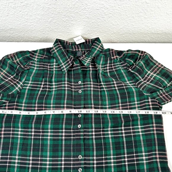 NEW | Ann Taylor Plaid Button Down Shirt – Green with Pink Lines | Size S - Picture 6 of 13